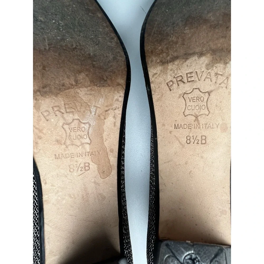 Prevata Made in Italy Women's Pewter/Black Metallic Pumps w/ 3